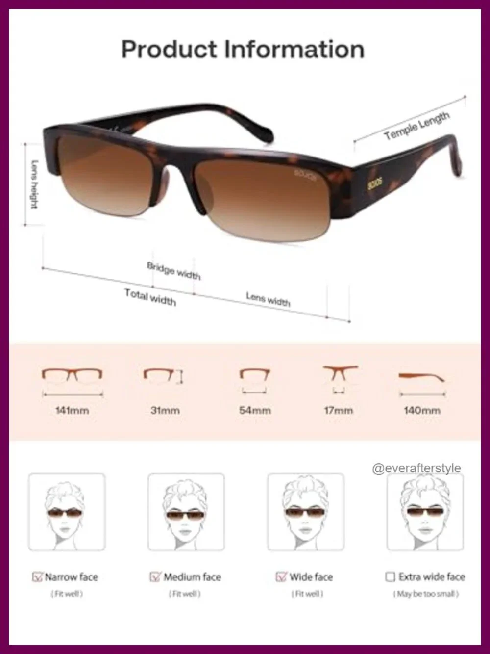 Retro Rectangle Sunglasses for Women UV400 Protection